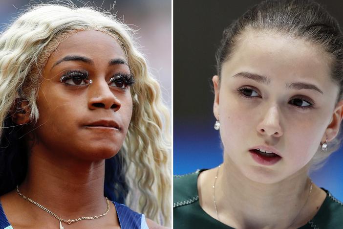 A positive drug test denied U.S. sprinter Sha'Carri Richardson a chance to compete in the Tokyo Games; Russian skater Kamila Valieva had a different experience.