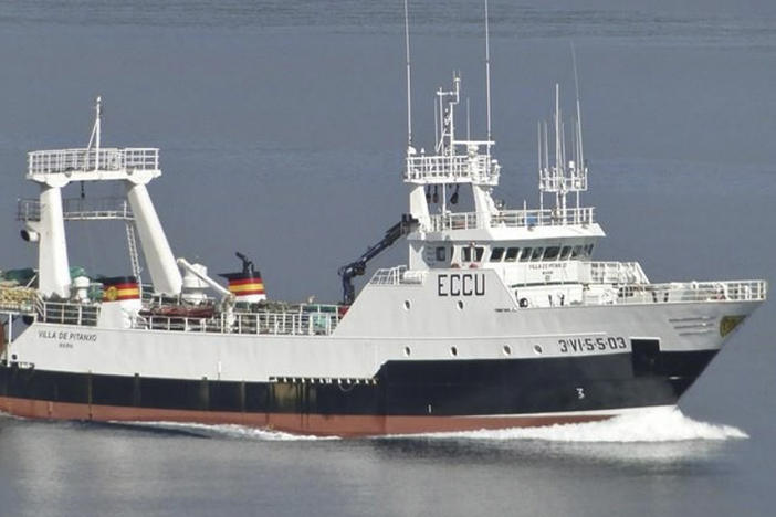 This undated photo shows the Spanish 'Villa de Pitanxo' fishing boat, which sank off Newfoundland on Tuesday. Search operations were ongoing to locate other members of the 24-person crew.