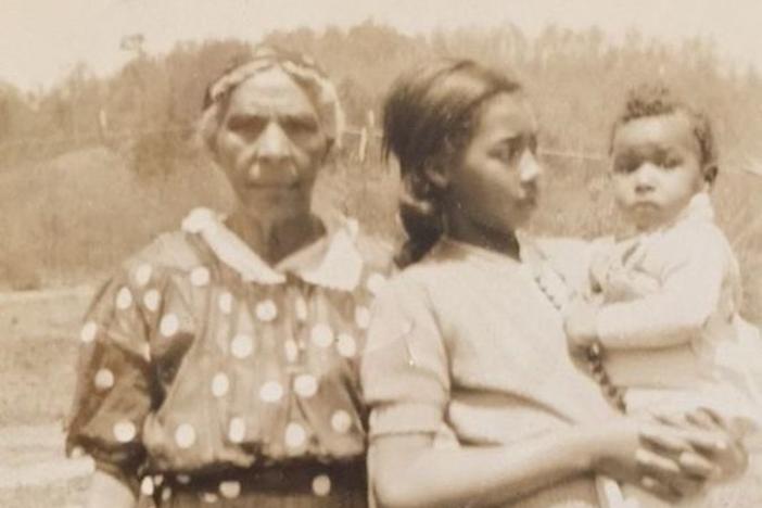Mary Stepp Burnette Hayden, pictured around 1942, with her granddaughter, Mary Othella Burnette, and two of Hayden's great-grandchildren.