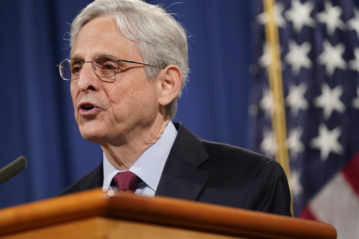 Attorney General Merrick Garland, in a 2021 photo, said a Missouri gun rights law impedes law enforcement in the state. The Department of Justice sued Wednesday to enjoin the law.