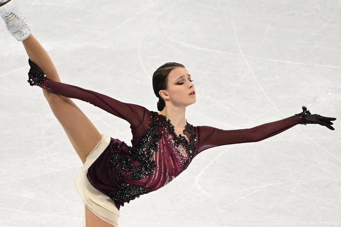 Russia's Anna Shcherbakova won gold in the women's free skating event during the Beijing 2022 Winter Olympic Games.