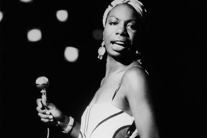 Nina Simone, in performance in 1964.