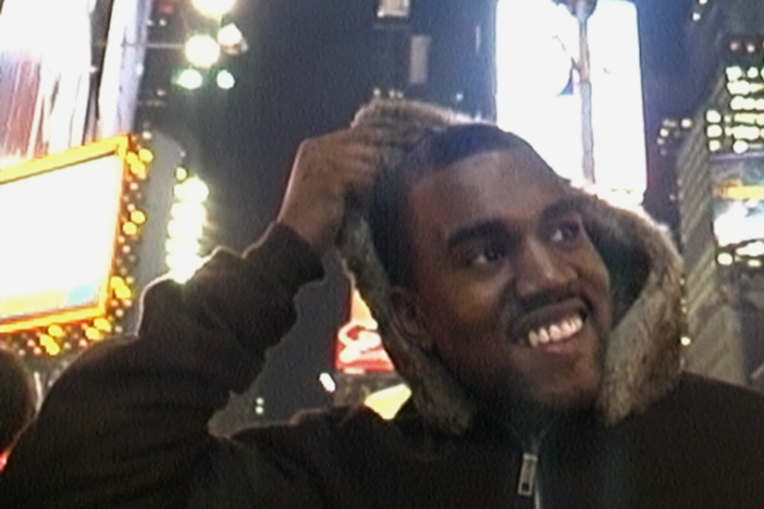 Kanye West in Times Square.