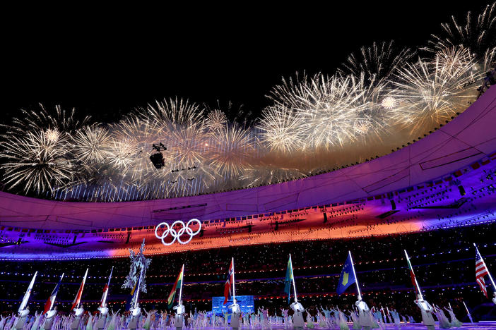 A firework display is seen during the closing ceremony on Day 16 of the Beijing 2022 Winter Olympics at Beijing National Stadium on Feb. 20, 2022.