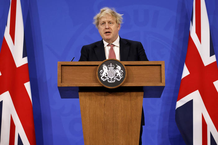 Britain's Prime Minister Boris Johnson outlined the U.K. government's new long-term COVID-19 plan, saying self-isolation requirements will be lifted as of Thursday.