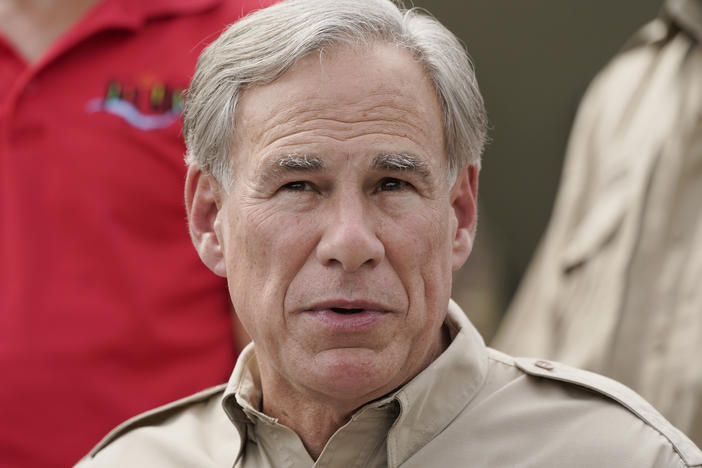 Texas Gov. Greg Abbott speaks near the Rio Grande in September 2021 in Del Rio, Texas. Texas has been leading the legal effort against the Biden administration's border and immigration policies.