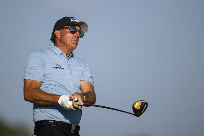 Phil Mickelson, seen at the Charles Schwab Series at Ozarks National in 2020, says he "used words I sincerely regret" in an interview about a Saudi-financed golf league.