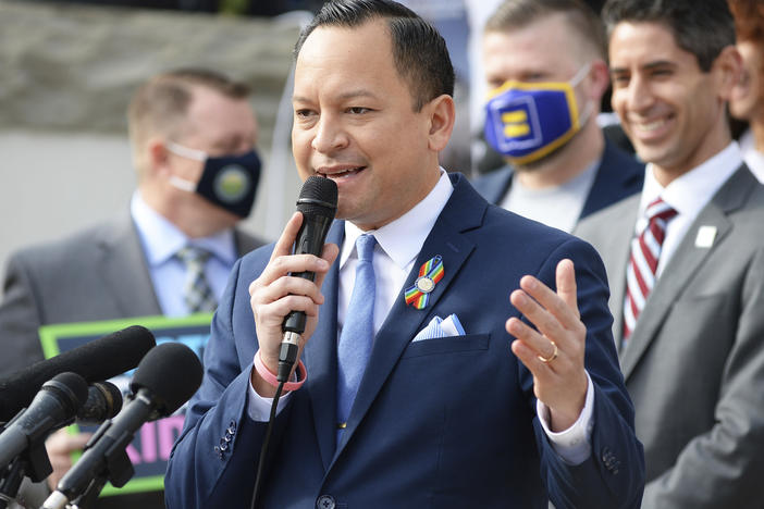 Florida State Rep. Carlos Smith speaks against HB 1577, dubbed the "Don't Say Gay" bill by critics, earlier this month in Tallahassee, Fla.