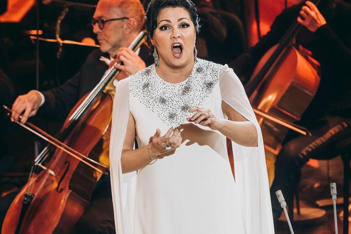 Star Russian soprano Anna Netrekbo singing in Metz, France in February 2020.
