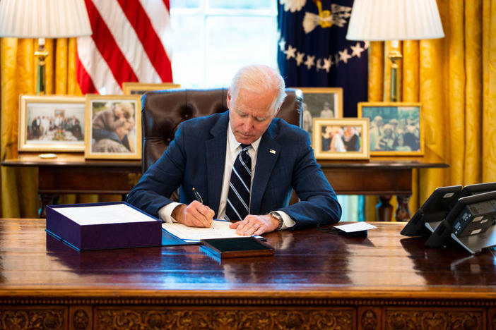 The American Rescue Plan Act that President Biden signed into law increased funding to Medicaid, but delays and red tape have kept several states from claiming much of the cash almost a year later.