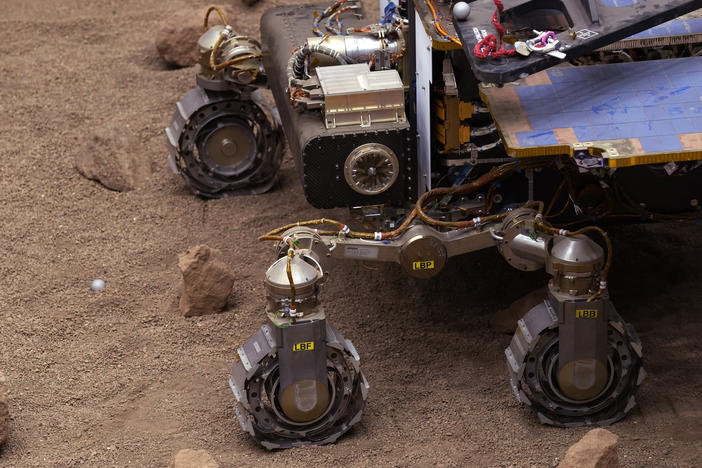The prototype rover Amalia is a copy of rover Rosalind Franklin that is set to explore Mars in the next ExoMars mission that searches for signs of life on the planet. The mission was set for 2022, but as Russia pushes ahead with its invasion of Ukraine, the agency said that timeline is unlikely.
