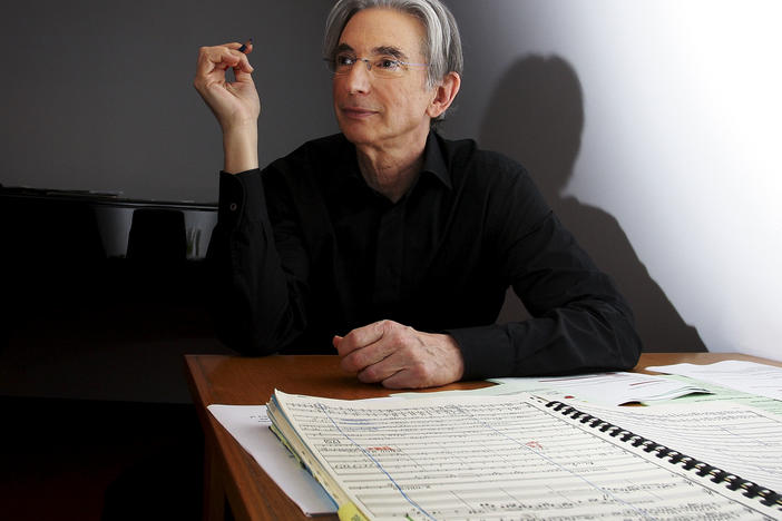 Conductor Michael Tilson Thomas prepares backstage prior to performing with the YouTube Symphony Orchestra at Sydney Opera House in 2011 in Sydney, Australia.