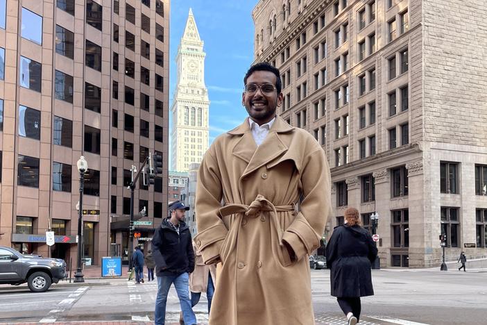 Pragadish Kalaivanan, a marketing analyst, got up extra early to dress for work before his first days back at the office in Boston. He's among those happy to still be able to work two days from home, as the company's new hybrid policy allows.