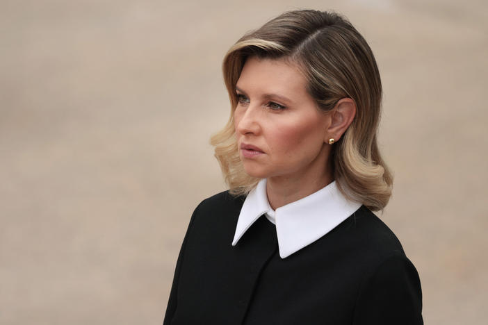 Olena Zelenska, wife of Ukrainian President Volodymyr Zelenskyy, says Russia's invasion of her country amounts to mass murder of civilians.