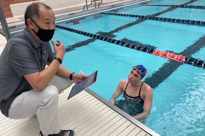 UVA Math Prof. Ken Ono helped swimmer Emma Weyant improve her race time. She won an Olympic silver medal in Tokyo last summer.