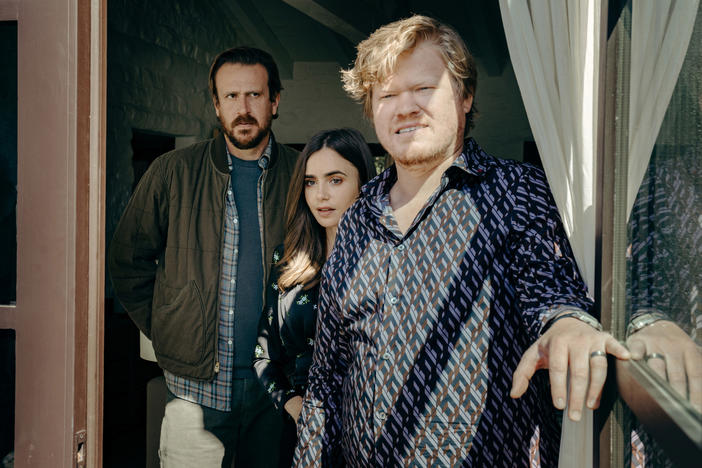 Jason Segel, Lily Collins and Jesse Plemons play three unnamed characters who simultaneously seem on the verge of violence — or an alilance.