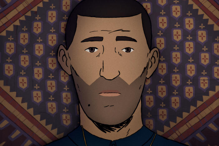 Amin's character in the animated documentary <em>Flee</em>.