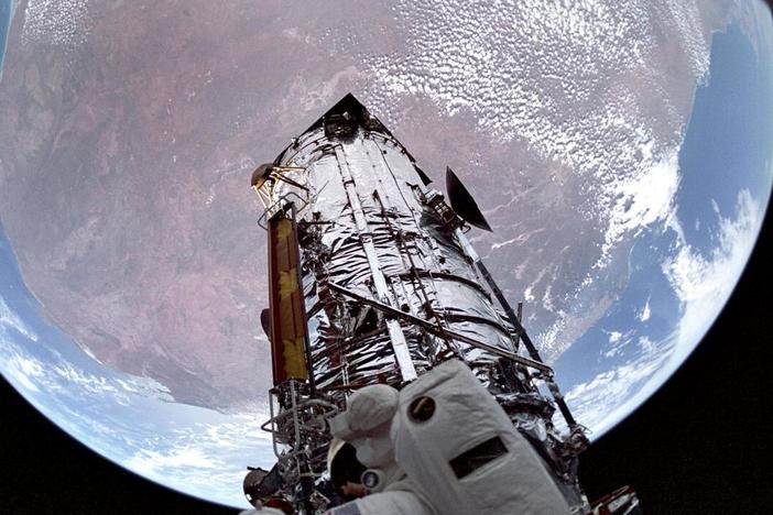 Because space shuttle missions went up to repair and refurbish the Hubble Space Telescope, it has a relatively large carbon footprint compared to other telescopes.