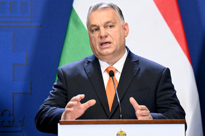 Hungary's Prime Minister Viktor Orbán at a news conference in Budapest on Feb. 17.