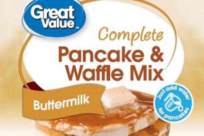 A single lot of Great Value Buttermilk Pancake & Waffle Mix, sold at Walmart, is being recalled due to "possible foreign material contamination."