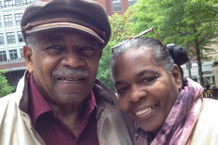 Keris Myrick, right, who has schizophrenia, with her father, Dr. Howard Myrick.