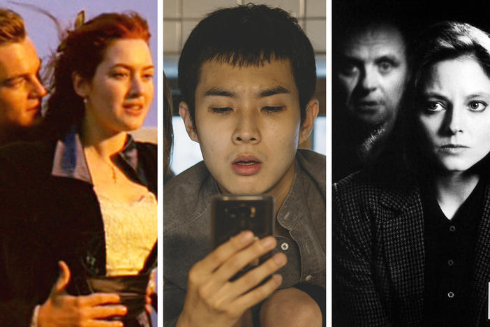 Scene stills of <em>Titanic, Parasite, The Silence of the Lambs, </em>and <em>The Godfather.</em>