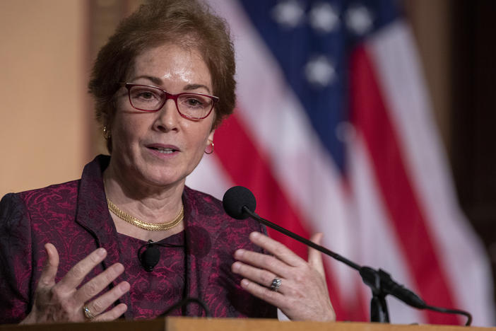 Former U.S. Ambassador Marie Yovanovitch, pictured in 2020, says she has been giving out anti-Putin merchandise as gifts for years.