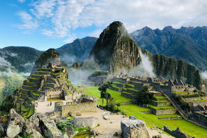 The Inca citadel known as Machu Picchu is pictured with the Huayna Picchu mountain in the background.