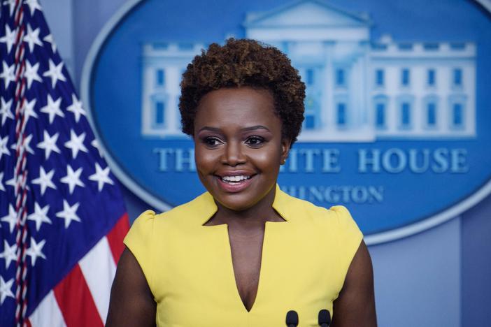 White House Deputy Press Secretary Karine Jean-Pierre arrives for a press briefing in the Brady Briefing Room of the White House in Washington, DC on May 26, 2021.