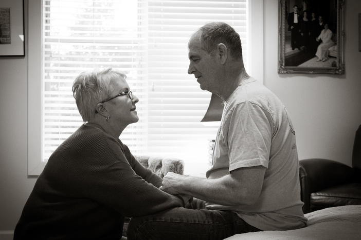 Mary Daniel took a dishwasher job at her husband's Florida memory care facility to see him during the initial coronavirus lockdown. She has been fighting for visitation rights ever since.