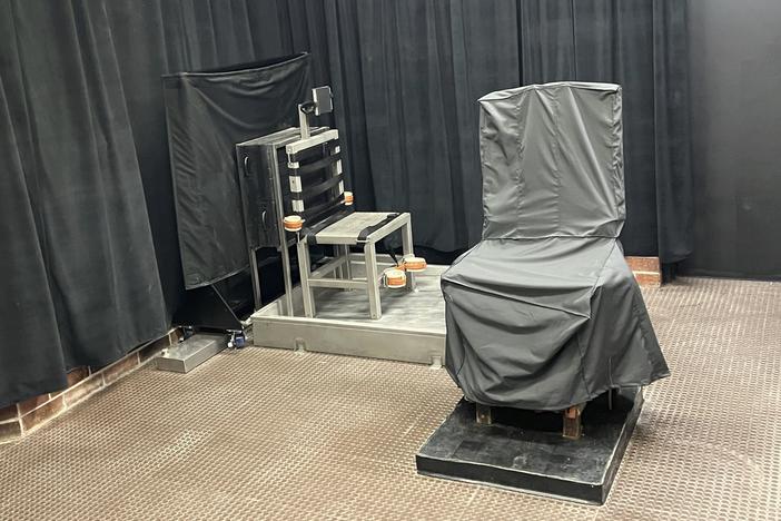 The state's death chamber in Columbia, S.C., includes the electric chair (right) and a firing squad chair (left).