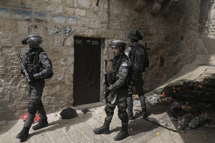 Israeli police is deployed in the Old City of Jerusalem, Sunday, April 17, 2022.