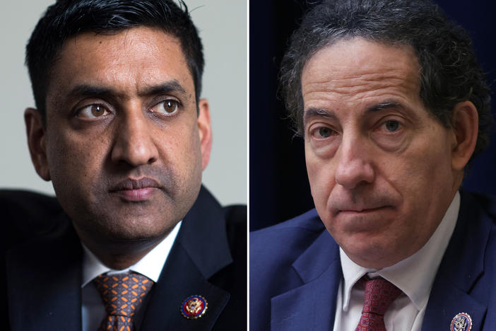 (L) Rep. Ro Khanna, D-Calif.; (R) Rep. Jamie Raskin, D-Md.