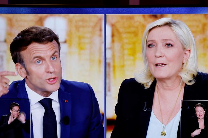 A wide gulf exists between the policies of French President Emmanuel Macron and far-right candidate Marine Le Pen. The two face off Sunday, in the second round of France's national election.