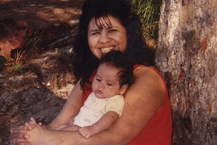 In an undated photo, Melissa Lucio is pictured with one of her young children.