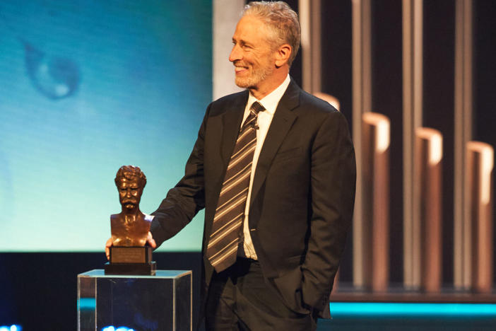 Jon Stewart accepts the Mark Twain Prize for American Humor at The Kennedy Center in Washington, D.C.