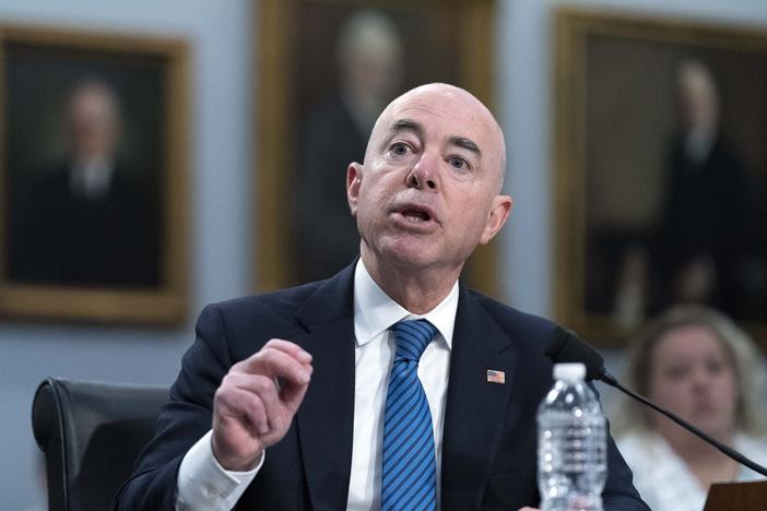 Secretary of Homeland Security Alejandro Mayorkas testifies in front of the House Homeland Security Committee on Wednesday. The secretary is expected to face more heated partisan questioning in a hearing Thursday morning.