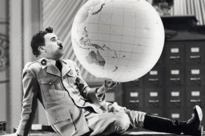 Charlie Chaplin in <em>The Great Dictator. </em>