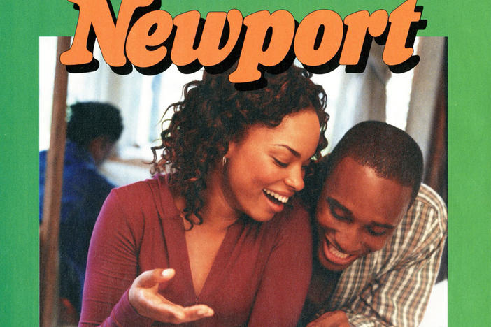 Left: A Kool cigarettes advertisement targeting Black communities for a sponsored event, the <em>Kool Jazz Festival</em>; Right: A Newport cigarettes ad targeting young Black customers.