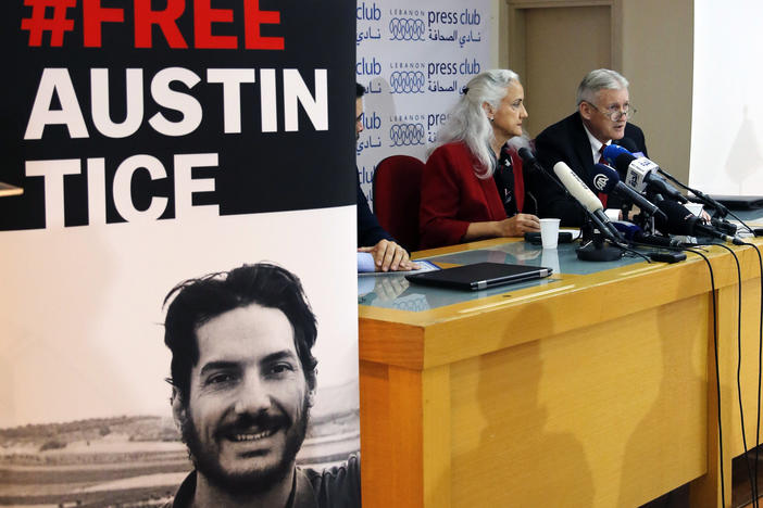 Marc and Debra Tice, the parents of Austin Tice, are pictured in 2018.