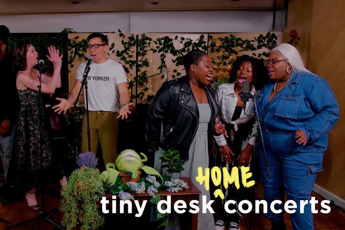 The cast of Little Shop of Horrors performs a Tiny Desk (home) concert.