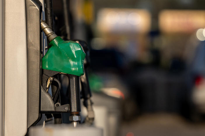 A gas pump is seen at a Shell gas station in Houston on April 1.