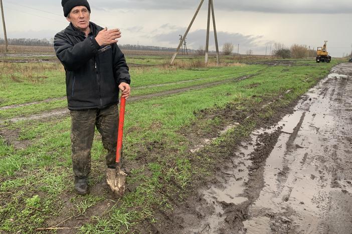 Anatolii Kulibaba, 70, discusses challenges getting his farm in Bilka, Ukraine working again after Russians occupied on April 19, 2022.