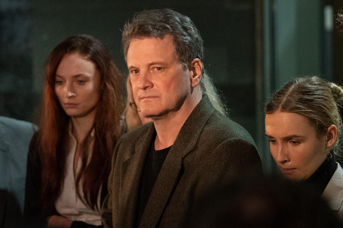 Colin Firth plays Michael Peterson, a writer who was charged with his wife's death, in the HBO Max series <em>The Staircase.</em>