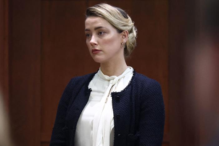 US actress Amber Heard returns from a break to the Fairfax County Circuit Courthouse in Fairfax, Virginia on Thursday.