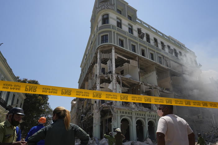 The five-star Hotel Saratoga was heavily damaged after an explosion in Old Havana, Cuba, on Friday.