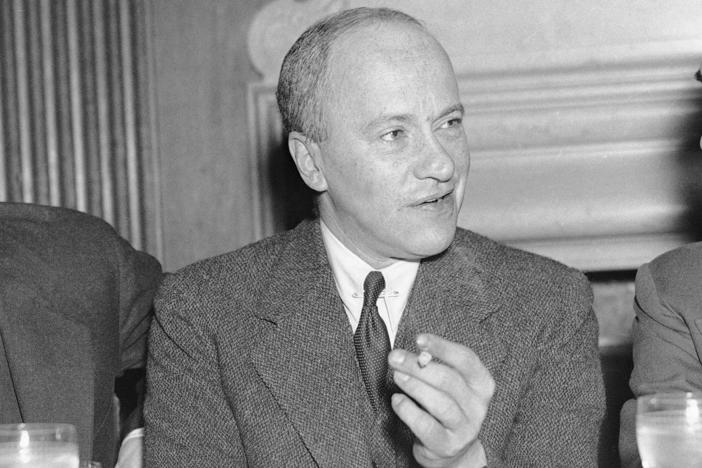 Walter Duranty, pictured in 1936 at a luncheon given in his honor by the Association of Foreign Press Correspondents at the Hotel Lombardy in New York, repeatedly defended Soviet Premier Josef Stalin.