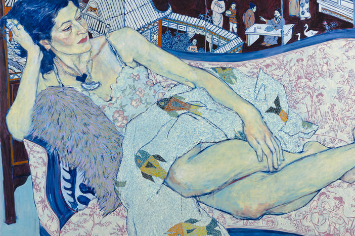 Hope Gangloff, <em>Queen Jane Approximately</em>, 2011. Acrylic on canvas, 66 x 108 inches. Collection of Alturas Foundation, San Antonio, Texas © Hope Gangloff.