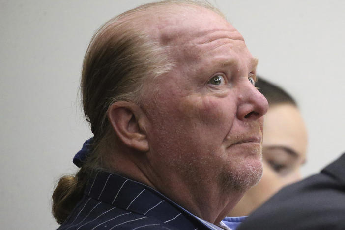 Celebrity chef Mario Batali at Boston Municipal Court on the second day of trial on Tuesday in Boston.