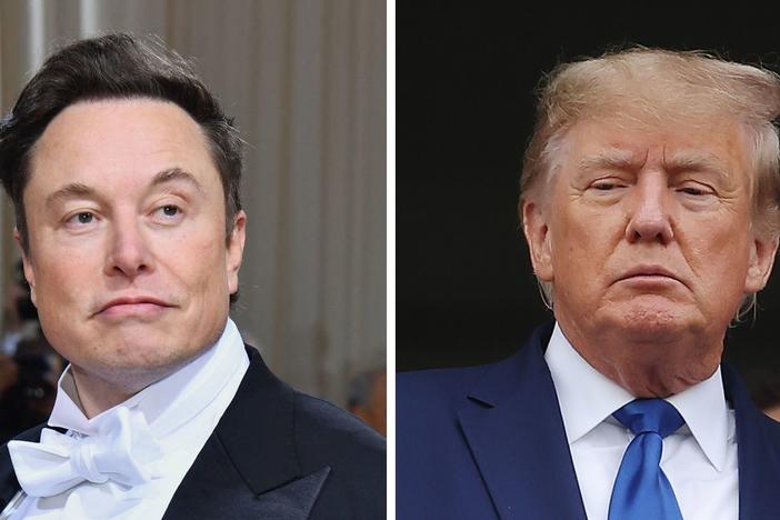 Left to right: Elon Musk and Donald Trump